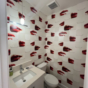 Powder room wallpaper installation Cumming