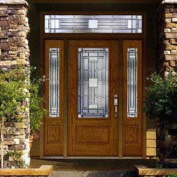Entry Doors - Single with beautiful decorative look and wood cut finish