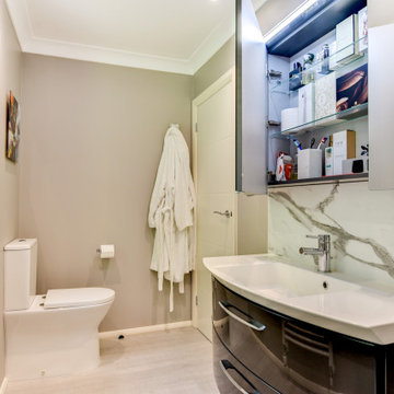 White Marble Bathroom in Worthing, West Sussex