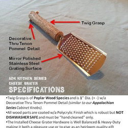 ADK Kitchen Series, Handmade, Rustic, Twig Handled Cheese Grater - Graters