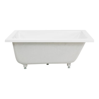 Madison 69 Inch Acrylic Double Slipper Freestanding Tub - No Faucet  Drillings - White