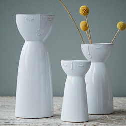 Visage vases by Hubsch - Vases