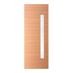 Elite &ndash; Multi Horizontal Plank Wood Exterior Door with Vertical Lite (1-3/4&rdquo;) - Windows And Doors