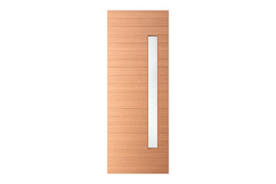 Elite – Multi Horizontal Plank Wood Exterior Door with Vertical Lite (1-3/4”)