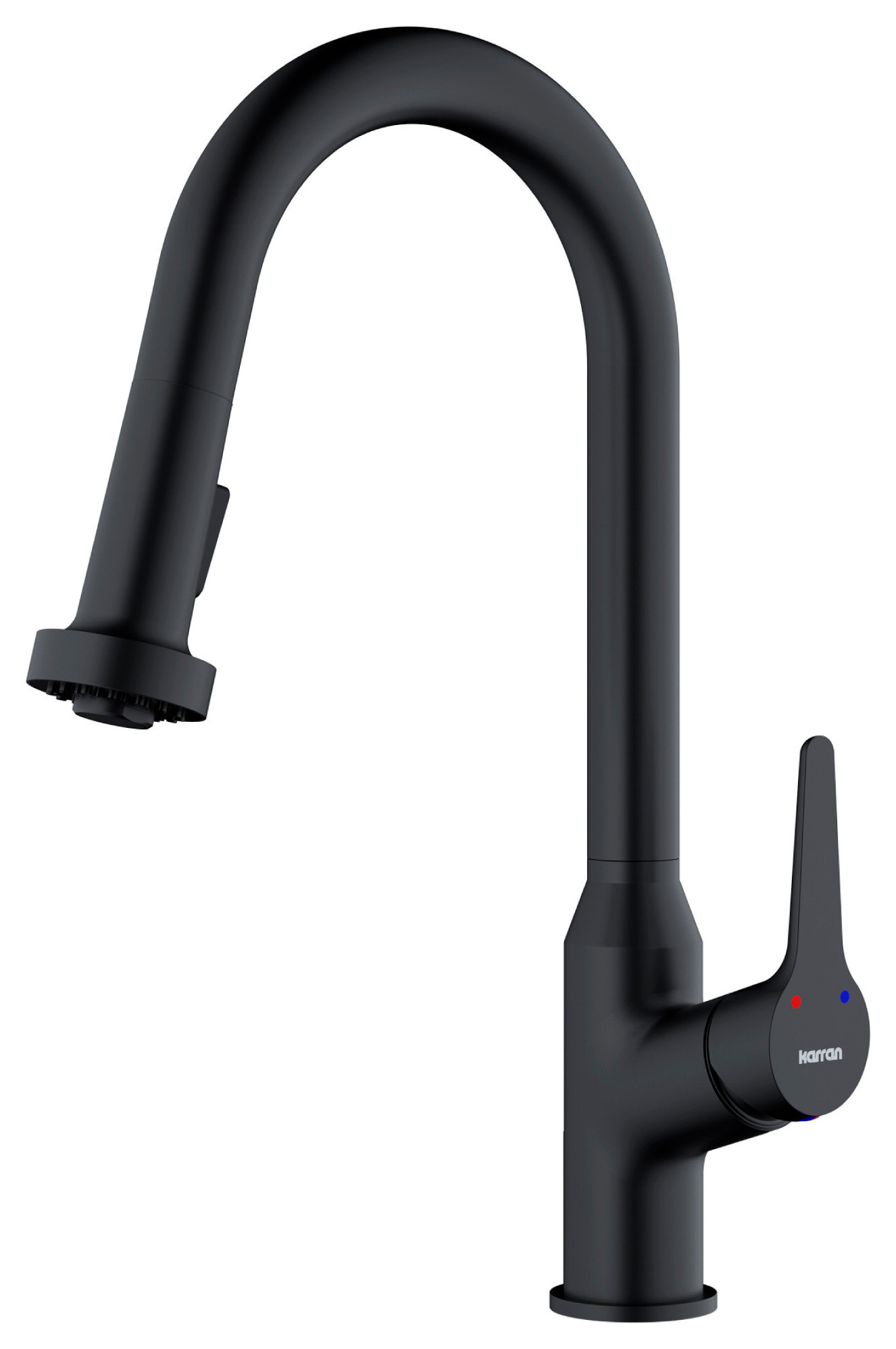 Karran Dockton Single-Handle Pull-Down Sprayer Kitchen Faucet, Matte Black
