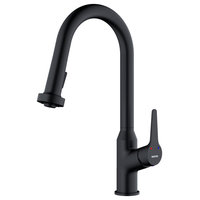 Karran Dockton Single-Handle Pull-Down Sprayer Kitchen Faucet, Matte Black