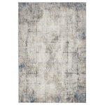 Nourison - Calvin Klein CK022 Infinity 5'3" x 7'3" Ivory Grey Modern Indoor Area Rug - Inspired by decorative tile, this abstract rug from the Calvin Klein Infinity collection is a versatile foundation for modern decor. The geometric pattern, presented in neutral ivory, grey, and blue, is finished with an artful fade. Machine-made for lasting style from softly textured, easy-clean fibers.