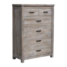 Denver Tall Light Gray Wooden 6-Drawer Dresser