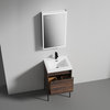Freestanding Bathroom Vanity Set, Open Shelf, Cali Walnut, 20'' With Acrylic Sink