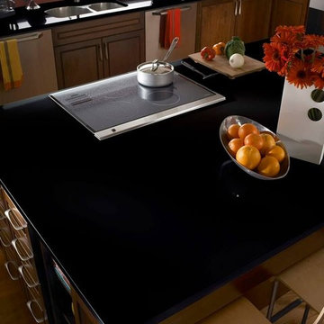 Corian® Deep Nocturne kitchen, from the Corian® US Deep Collection.