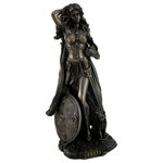 Veronese Design - Norse Goddess Freya Antique Bronze Finish Statue - Embodying Norse Grace - Standing at a majestic 10 inches high, 4 1/2 inches long, and 4 inches wide, this statue expertly captures the divine aura of Norse goddess Freya, embodying the grace and power of the ancient Norse pantheon.