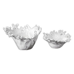 Set of Two Decorative Coral Bowls - Products