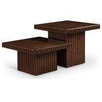 Meridian Furniture - Spencer Oak Veneer Coffee Table, Brown, 12" H and 18" H, 2 Piece - Indulge in the allure of the Brown Oak Veneer Spencer Modular Coffee Table by Meridian Furniture. Its captivating design and luxurious Brown Oak Veneer elevate any space with effortless elegance. Crafted with precision and durability in mind, this stunning piece becomes the focal point of gatherings, fostering moments of connection and warmth. Embrace sophistication and style with the Spencer Modular Coffee Table, a testament to exquisite taste and timeless beauty.