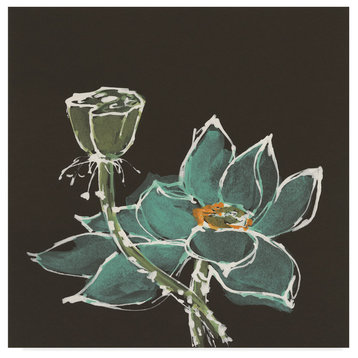 Chris Paschke 'Lotus On Black I' Canvas Art, 18"x18"