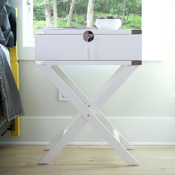 Hunter Campaigner Nightstand, Crisp White