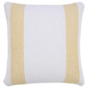 Balanced Border Yellow Pinstripe 20" x 20" Throw Pillow