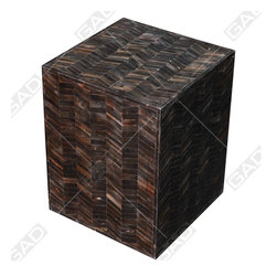 HORN INLAY SQUARE STOOL - Furniture
