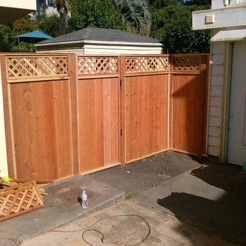 New Redwood Overlapping Fence in Kensington CA