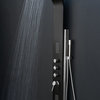 Golden Vantage 58" Black Stainless Steel Rainfall Style System Shower Panel