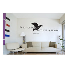 Be Joyful, Christian Wall Decal, White, 16N X 5"