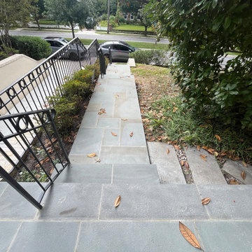 Thermal Walkway with 2 Inch Blue Step Treads and New Driveway in Chevy Chase MD