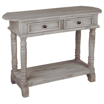 Sunset Trading Cottage Farmhouse Wood Console Table in Natural Limewash