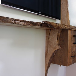 Custom Live Edge T.V. Unit - Display And Wall Shelves 