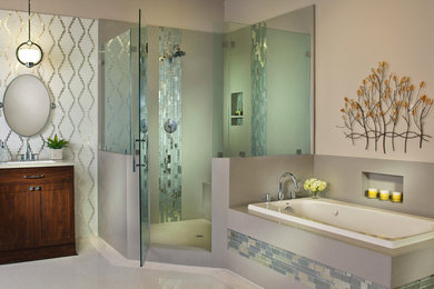 Inspiration for a huge modern bathroom remodel in San Diego