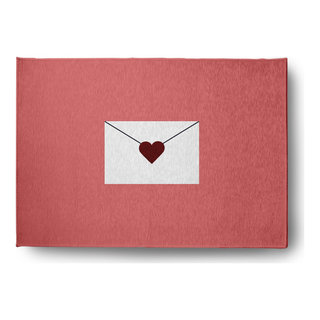 2' x 3' Love Letter Valentines Chenille Indoor/Outdoor Rug, 5'x7 ...
