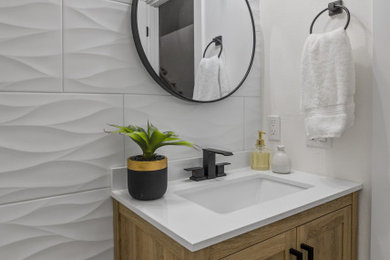 Example of a powder room design in Seattle
