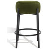 Safavieh Couture Paisleigh Boucle Metal Leg Counter Stool, Forest Green/Black