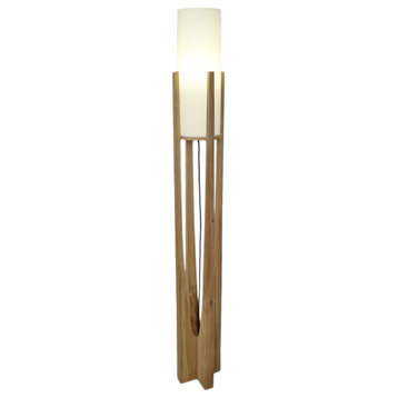 Modern Oak Floor Lamp 49"