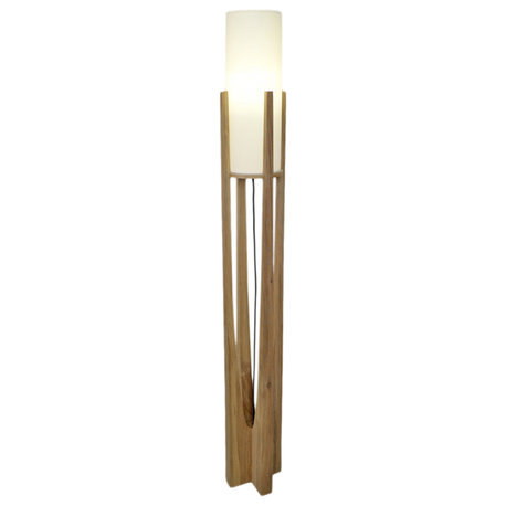 Modern Oak Floor Lamp 49"