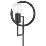 Mitzi by Hudson Valley - Tory 1-Light Portable Wall Sconce Dark Gray - Tory uses negative space to make a positive impact. A circular backplate, square arm and cylindrical socket combine to form a new, unique shape. This plug-in sconce is easy to install, easy on the eyes and hard to ignore. Available in three finishes, Tory complements any decor.