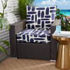 Blue Graphic Outdoor Deep Seating Pillow and Cushion Set, 22.5x22.5x5