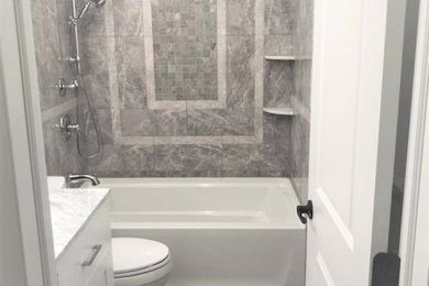 Example of a transitional home design design in New York