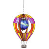 Hot Air Balloon Hanging Wind Spinner with Globe  - Indoor/Outdoor Garden Decor