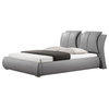 Baxton Studio Malloy Gray Modern Bed with Upholstered Headboard - Queen Size