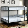 Furniture of America Ciera Metal Full over Full Slatted Bunk Bed in Black