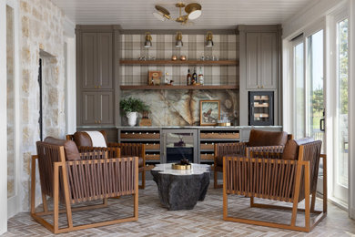 Example of a mountain style home bar design in Other