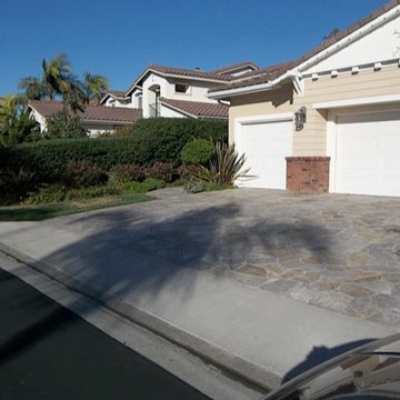 Driveway-walkway hardscape landscape design