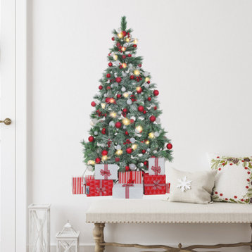 Christmas Tree Giant Peel & Stick Wall Decals With String Lights