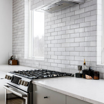 Cool Neutral Brick Kitchen