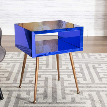 Modern Glass and Lucite Side End Tables