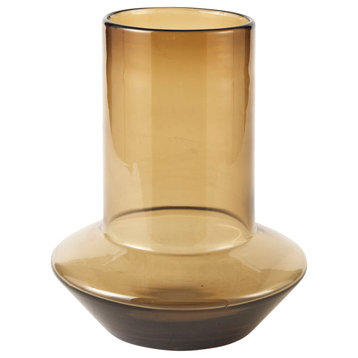 Amrita Gold And Brown Glass Vase, 10"
