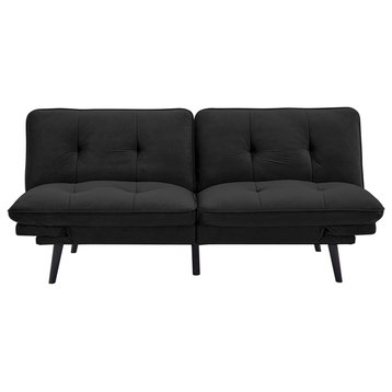 Serta Foreman Convertible Sofa in Black Fabric Upholstery