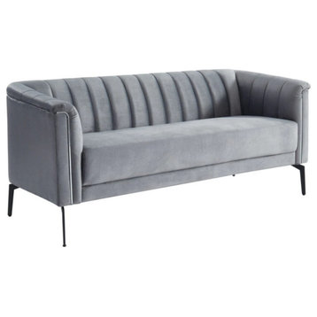 Vanna Modern Gray Fabric Sofa