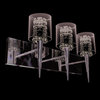 Triple Wall Fixture With Clear Glass and Glass Beads on a Chrome Base