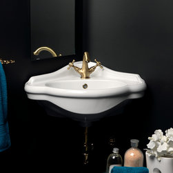Contea 60 Wall Mounted Bathroom Corner Sink 23.2" x 18.1" - Bathroom Sinks
