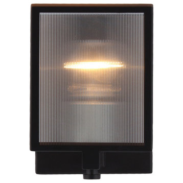 Henessy 1-Light Wall Sconce, Black And Brushed Nickel